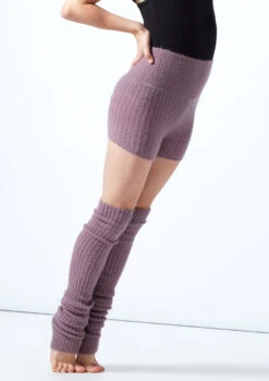 Move Dance Teen Isabella Knit Roll Top Dance Shorts -Dance Costume Store MOZ5719 PURP FRONT 1T 19211.1696981489