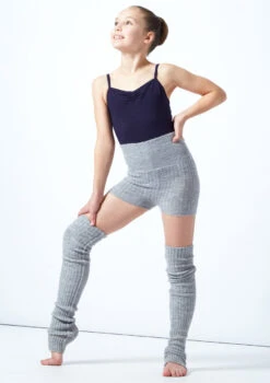 Move Dance Teen Isabella Knit Roll Top Dance Shorts -Dance Costume Store MO Z5719 GRY FRONT 1 11477.1678885173