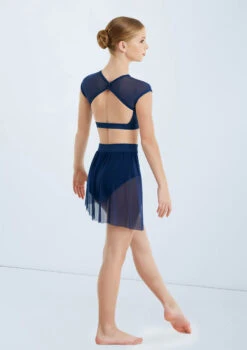 Weissman Illusion Mesh Crop Top -Dance Costume Store MT10463 navy 186 50802.1678891125
