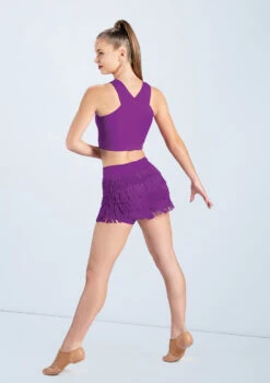 Weissman Lattice Front Crop Top 11 Weissman Lattice Front Crop Top -Dance Costume Store MT10485 MT3228 electricpurple 0127 17954.1678891129