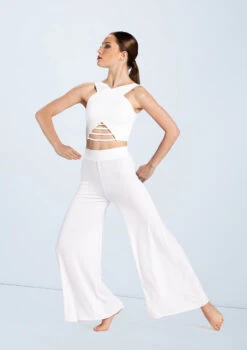 Weissman Lattice Front Crop Top 14 Weissman Lattice Front Crop Top -Dance Costume Store MT10485 white MJ12612 white 663 29462.1678891129
