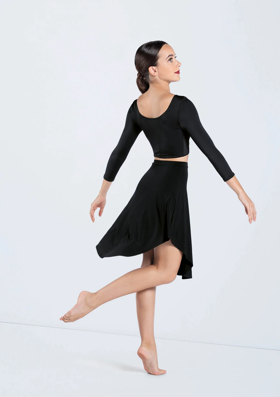 Weissman Matte Jersey Curved Hem Skirt 1 Weissman Matte Jersey Curved Hem Skirt