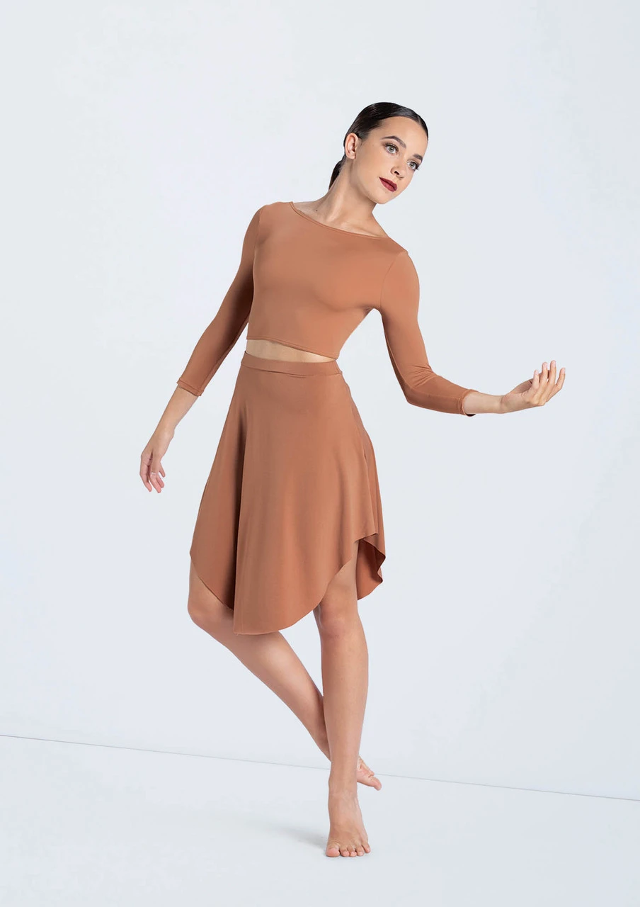Weissman Matte Jersey Curved Hem Skirt 3 Weissman Matte Jersey Curved Hem Skirt - Image 3