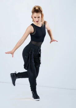 Weissman Mesh Detail Sleeveless Leotard -Dance Costume Store MT12491 black AH10511 785 60181.1678891221