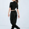 Weissman Half Sleeve Mock Neck Crop Top