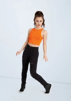 Weissman Cotton High Neck Crop Top -Dance Costume Store PT9424 ember AH9210 black 0233 12287.1678891443