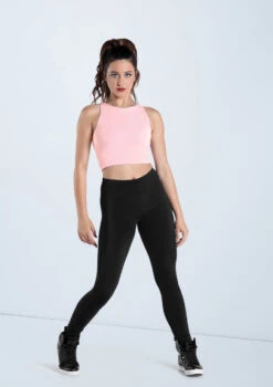 Weissman Cotton High Neck Crop Top -Dance Costume Store PT9424 pink 225 10191.1678891442