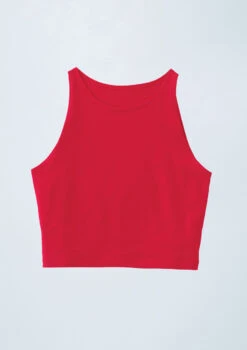 Weissman Cotton High Neck Crop Top -Dance Costume Store PT9424 red OffFigure 0992 11639.1678891442