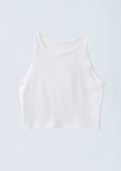 Weissman Cotton High Neck Crop Top -Dance Costume Store PT9424 white 0996 35645.1678891443