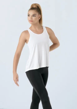 Weissman Flyaway Racerback Tank Top -Dance Costume Store PT9669 white 0293 86533.1678891454