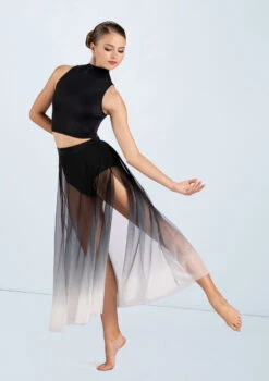Weissman Ombre Mesh Maxi Skirt -Dance Costume Store S12372 white 11031 05528.1698840515