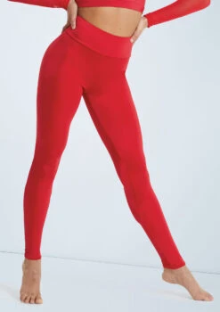 Weissman Lustre High-Waist Leggings -Dance Costume Store SH11069 red 122148 22388.1678891500