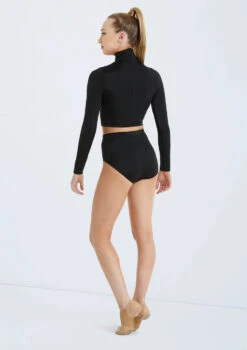 Weissman Lustre Long Sleeve Crop Top -Dance Costume Store SH11072 black SH11074 black 128963 61636.1678891504