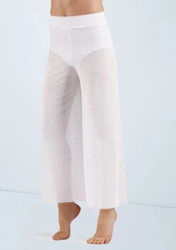 Weissman Mesh Culotte Pants 6 Weissman Mesh Culotte Pants -Dance Costume Store SM11441 white 11086 92945.1678891641