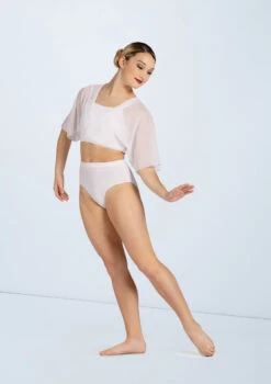 Weissman Flutter Sleeve Cross Crop Top 6 Weissman Flutter Sleeve Cross Crop Top -Dance Costume Store SM11541 white MT10011 white 3479 70590.1678891641