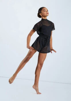 Weissman Mock Neck Power Mesh Romper