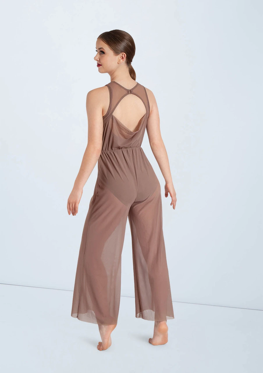 Weissman Cowl Drape Power Mesh Jumpsuit 2 Weissman Cowl Drape Power Mesh Jumpsuit - Image 2