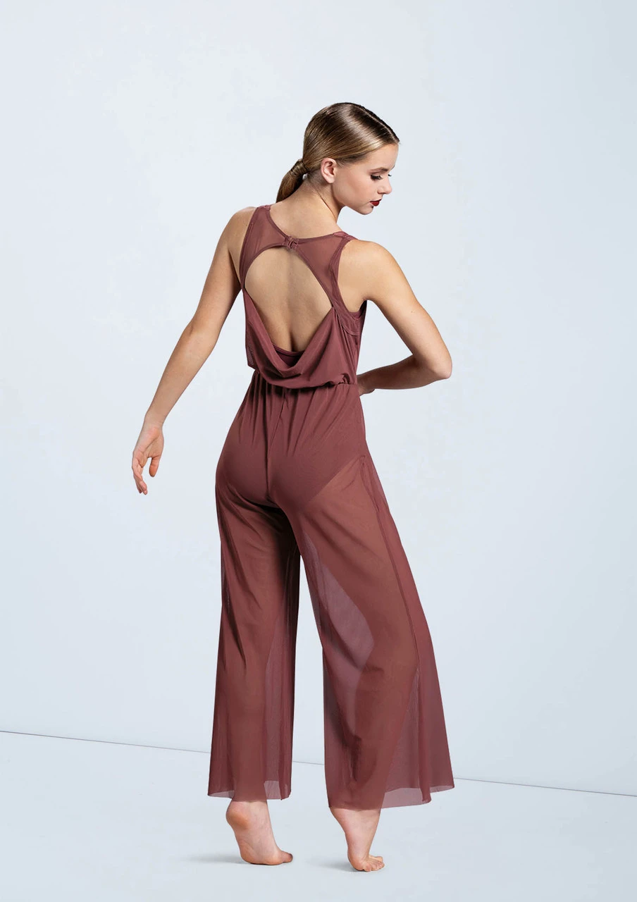 Weissman Cowl Drape Power Mesh Jumpsuit 4 Weissman Cowl Drape Power Mesh Jumpsuit - Image 4