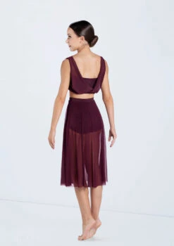 Weissman Midi Length Mesh Skirt -Dance Costume Store SM12768 S9768 raisin 485 25398.1678891500