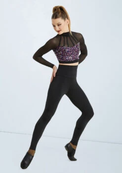 Weissman Cage Strap Sequin Crop Top -Dance Costume Store SQ10732 electricpurple MT7447 black 009 76612.1698450670