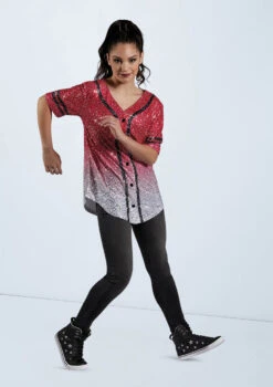 Weissman Sequin Baseball Jersey -Dance Costume Store SQ11774 red 13110 82512.1678891704