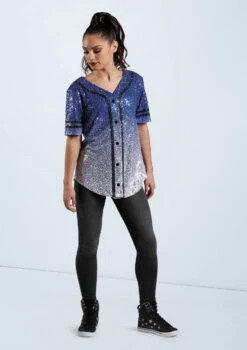 Weissman Sequin Baseball Jersey -Dance Costume Store SQ11774 sapphire 13060 88751.1678891704