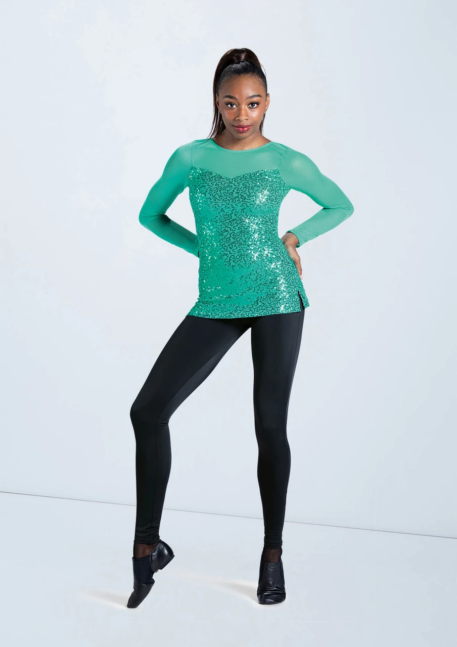 Weissman Long Sleeve Sequin Mesh Top 4 Weissman Long Sleeve Sequin Mesh Top - Image 4