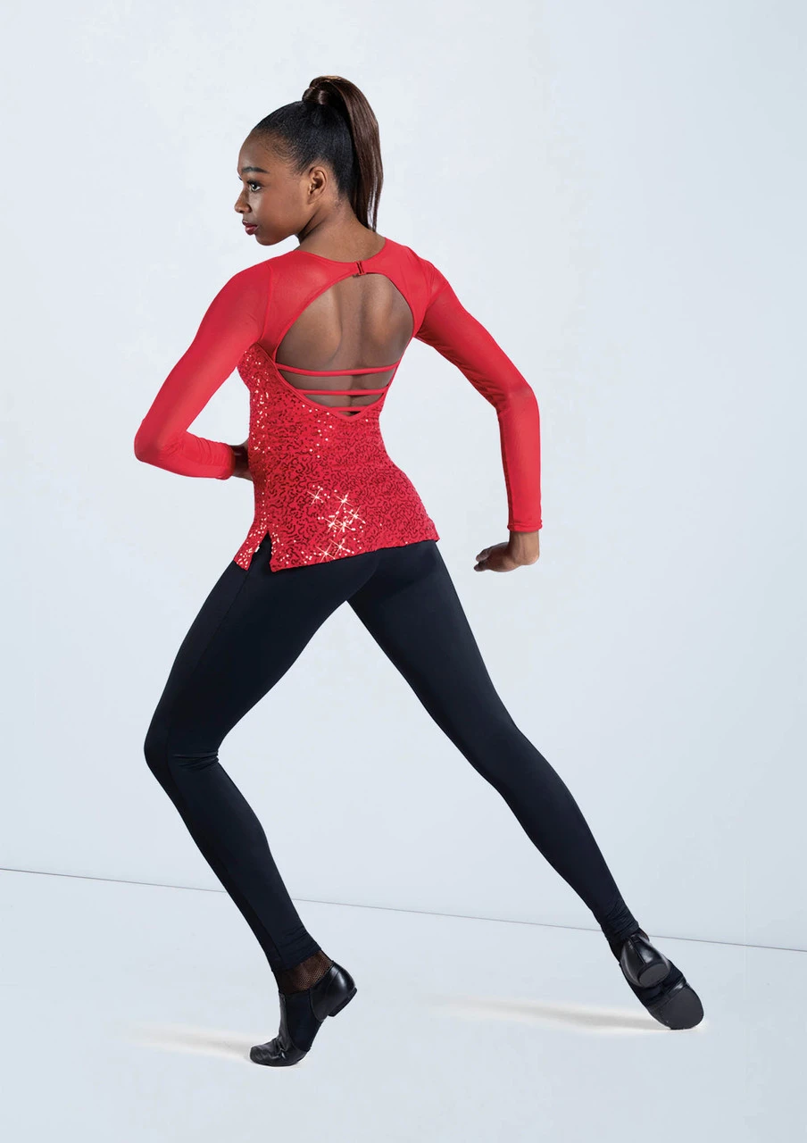 Weissman Long Sleeve Sequin Mesh Top 3 Weissman Long Sleeve Sequin Mesh Top - Image 3