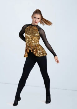 Weissman Ultra Sparkle Peplum Top 11 Weissman Ultra Sparkle Peplum Top -Dance Costume Store SQ12731 gold 0013 87074.1698450692