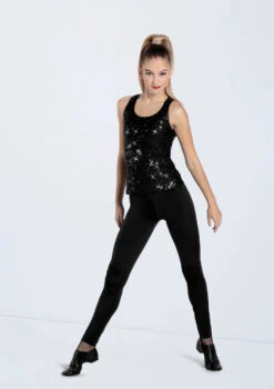 Weissman Sequin Racerback Tank Top 8 Weissman Sequin Racerback Tank Top -Dance Costume Store SQ13863 black 153 41858.1698840541