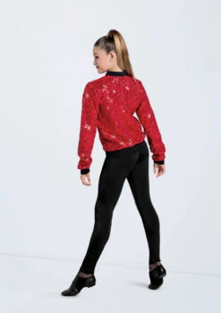 Weissman Sequin Bomber Jacket 7 Weissman Sequin Bomber Jacket -Dance Costume Store SQ13866 red 010 35615.1698840541