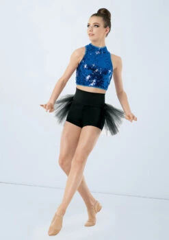 Weissman Ultra Sparkle Crop Top -Dance Costume Store SQ8078 royal MT8186 black 0659 23842.1678891784