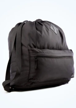 Tendu Luxury Satin-Look Drawstring Bag -Dance Costume Store TET1059 BLK FRONT 1 11867.1678886551