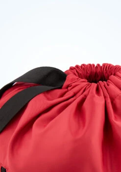 Tendu Luxury Satin-Look Drawstring Bag -Dance Costume Store TET1059 RED CLOSE UP FRONT 1 13498.1678886556