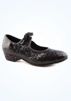 Alegra Tie Front Glitter Tap Shoe - Black 7 Alegra Tie Front Glitter Tap Shoe - Black -Dance Costume Store alh0021 black main 1t 07993.1692919093