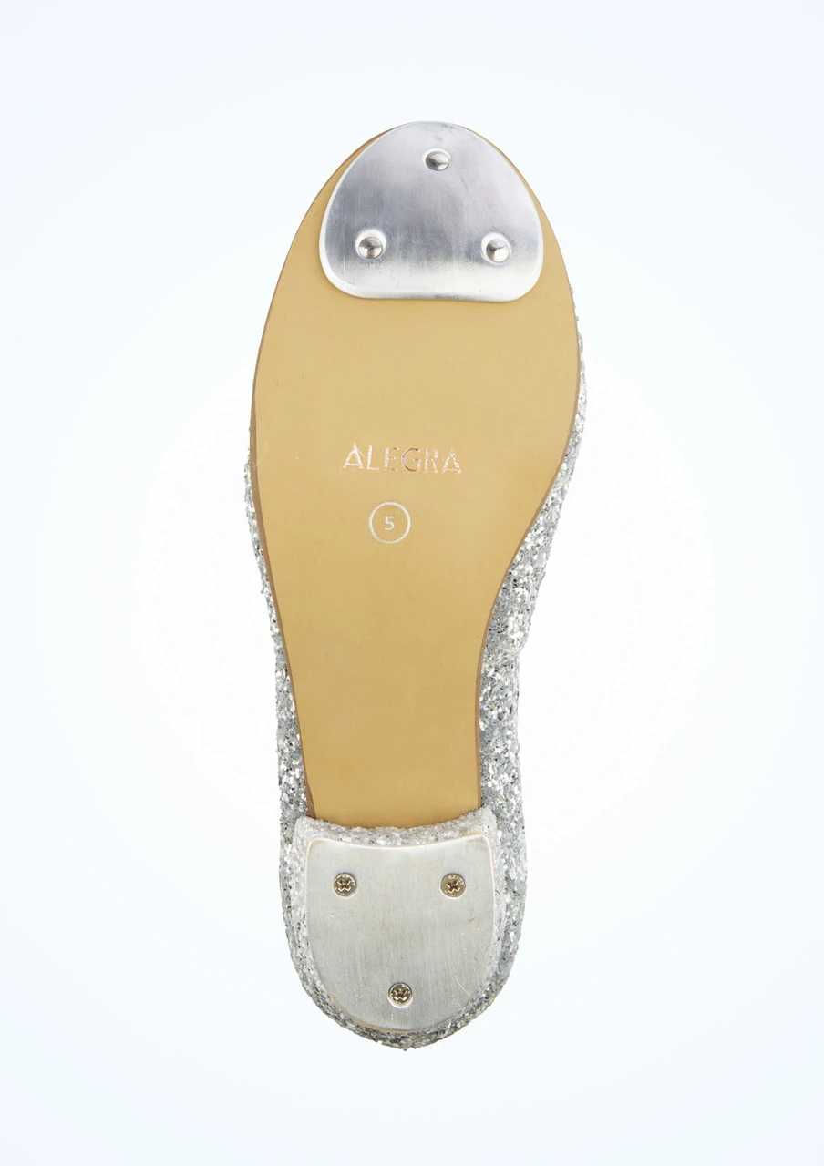 Alegra Tie Front Glitter Tap Shoe - Silver 3 Alegra Tie Front Glitter Tap Shoe - Silver - Image 3