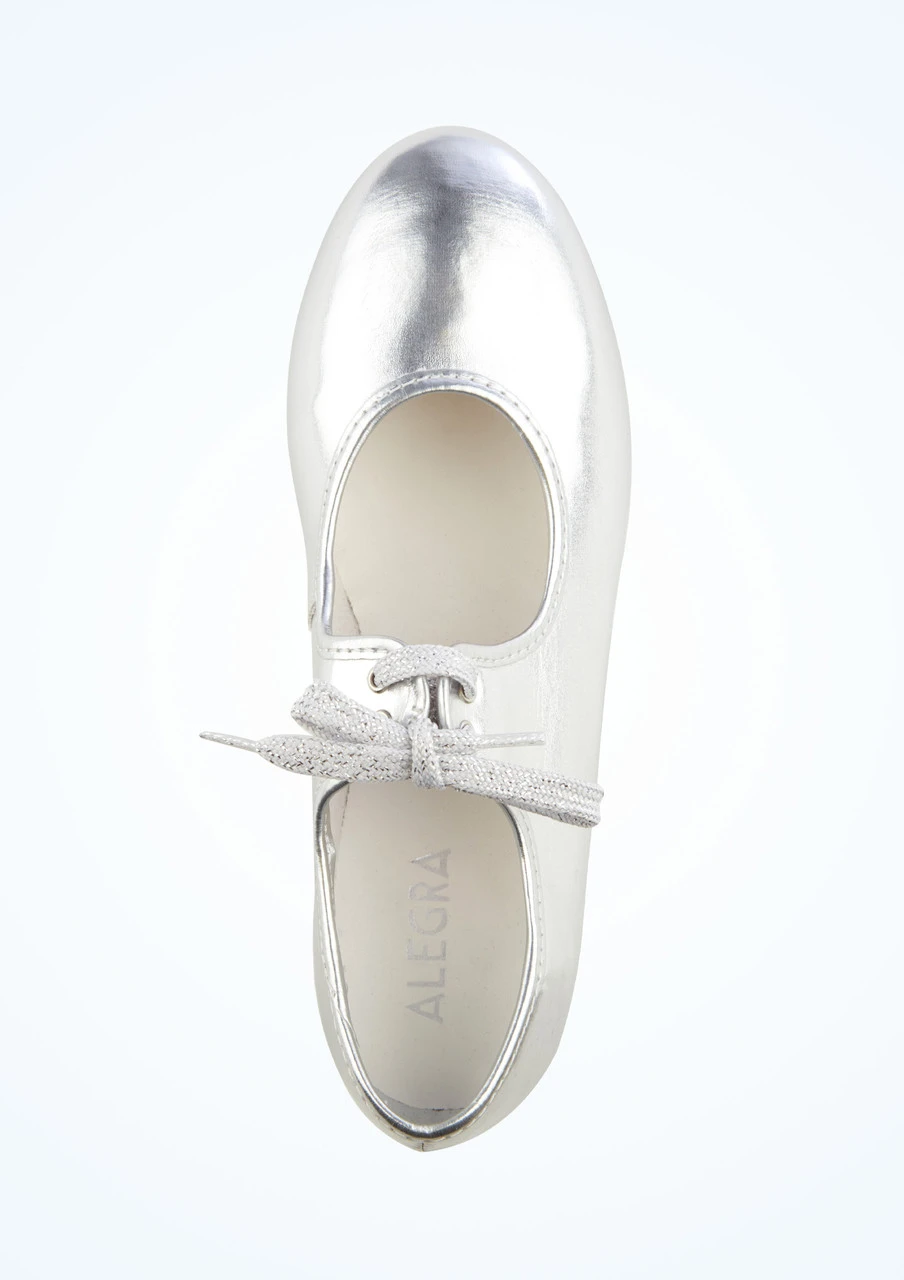 Alegra Tie Front Tap Shoe - Silver 2 Alegra Tie Front Tap Shoe - Silver - Image 2