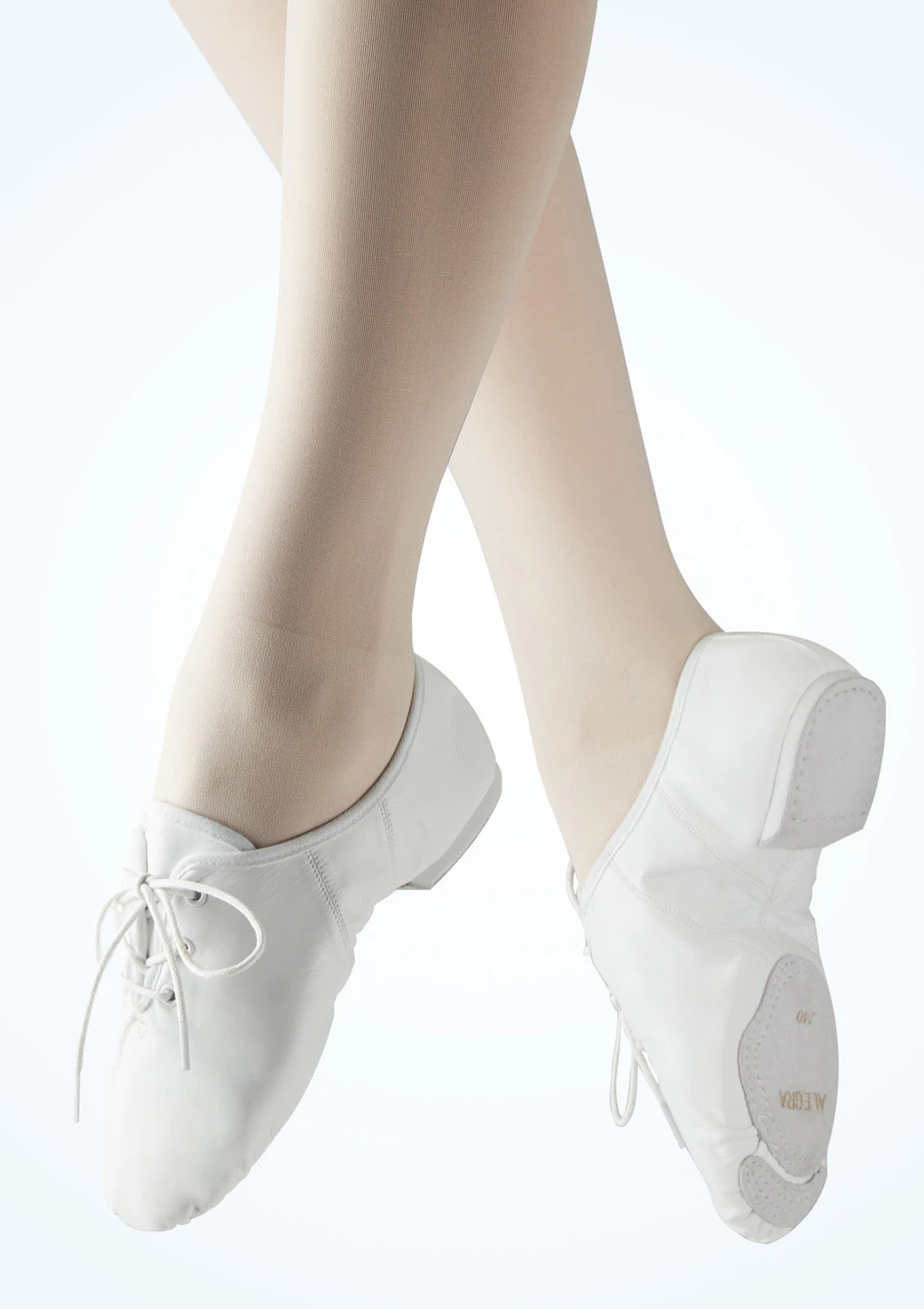 Alegra Basic Split Sole Jazz Shoe - White 2 Alegra Basic Split Sole Jazz Shoe - White - Image 2