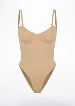 Bloch Seamless Brief Bodysuit -Dance Costume Store bl l3137 nud bloch seamless brief bodysuit tan front T 79945.1698799276