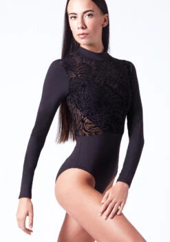 Bloch Blanche Long Sleeve Leotard -Dance Costume Store bll1299 black front t 19042.1698711708