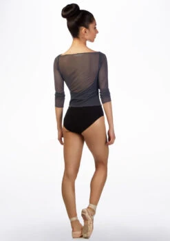 Ballet Rosa Mesh Warm Up Top -Dance Costume Store br natasha ballet rosa mesh warm up top grey back 63635.1678926900