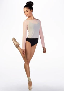 Ballet Rosa Mesh Warm Up Top -Dance Costume Store br natasha ballet rosa mesh warm up top pink front 21039.1678926901