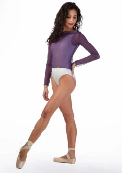 Ballet Rosa Mesh Warm Up Top -Dance Costume Store br natasha ballet rosa mesh warm up top purple front 12418.1678926900