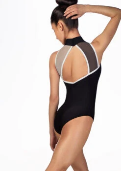 Ballet Rosa Contrast Mesh Leotard -Dance Costume Store br stephanie ballet rosa contrast mesh leotard black back thumbnail T 61993.1698804267