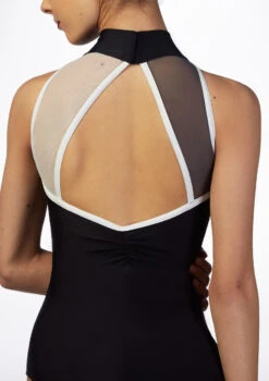 Ballet Rosa Contrast Mesh Leotard -Dance Costume Store br stephanie ballet rosa contrast mesh leotard black back no1 95726.1698804268