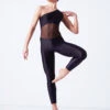 Ballet Rosa One Shoulder Unitard - Black