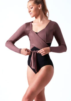 Ballet Rosa Soft Wrap Warm Up Top -Dance Costume Store brmai brown front t 46260.1698803761