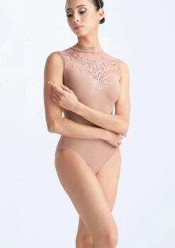 Ballet Rosa Paris Embroidered High Neck Leotard 9 Ballet Rosa Paris Embroidered High Neck Leotard -Dance Costume Store brparis nude front t 08387.1698804055