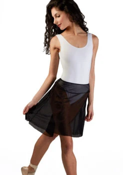 Ballet Rosa Pull On Mesh Dance Skirt -Dance Costume Store christiane ballet rosa pull on mesh dance skirt black front thumbnail T 79407.1698802532