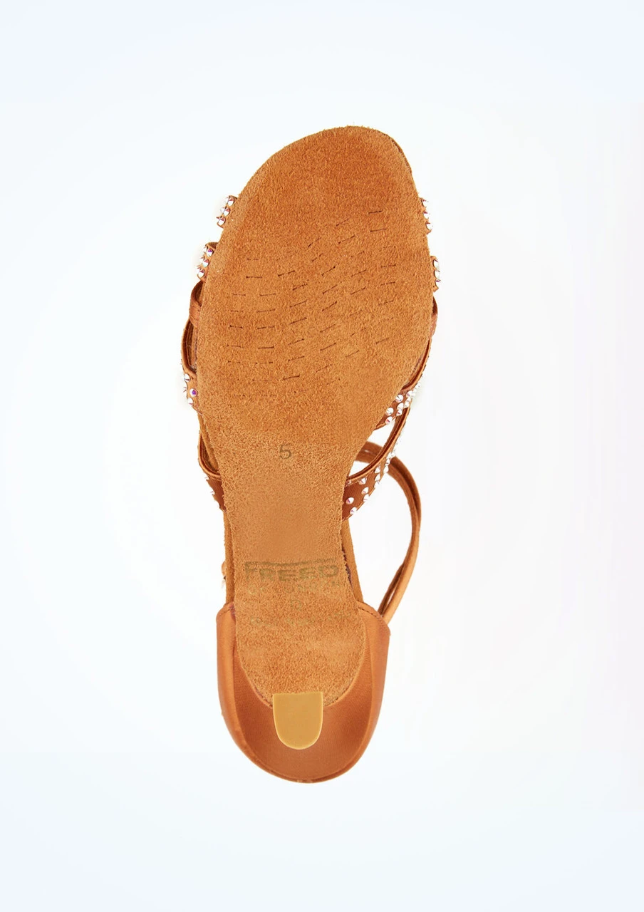 Freed Dina Swarovski Crystal Latin Shoe - 3" - Tan 3 Freed Dina Swarovski Crystal Latin Shoe - 3" - Tan - Image 3